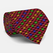 Gingham Check Multicolored Pattern Stropdas (Opgerold)