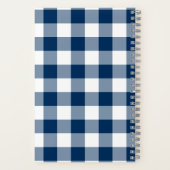 Gingham Check Navy Personalized Journal Notebook Notitieboek (Achterkant)