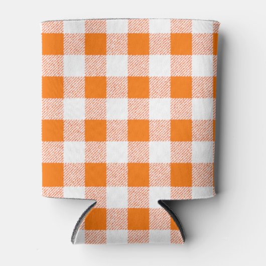 Gingham Check Oranje Blikjeskoeler (Voorkant)