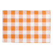 Gingham Check Oranje Kussensloop (Achterkant)