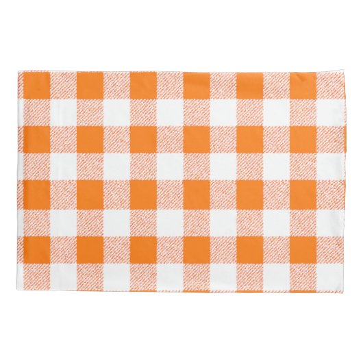 Gingham Check Oranje Kussensloop (Achterkant)