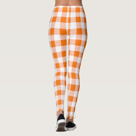 Gingham Check Oranje Leggings (Achterkant)