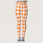 Gingham Check Oranje Leggings (Voorkant)