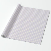 Gingham Check Pastel Lila Paarse Crème Cadeaupapier (Uitgerold)