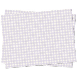 Gingham Check Pastel Lila Paarse Crème Tissuepapier