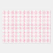 Gingham Check Patroon Blauw Roze Salie Groen Inpakpapier Vel (Voorkant 3)