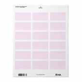 Gingham check patroon. Bleek roze en wit. Etiket (Full Sheet)