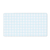 Gingham check patroon. Bord Blauw en Wit. Etiket (Voorkant)