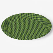 Gingham check patroon zwart groen tijdloos plezier papieren bordje (Gekanteld)