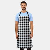 Gingham Check Pattern Black Schort (Gedragen)