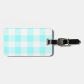 Gingham Check Pattern (lichtblauw) Bagagelabel (Voorkant horizontaal)