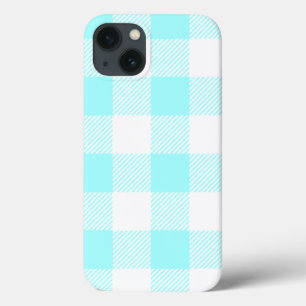 Gingham Check Pattern (lichtblauw) iPhone 13 Hoesje