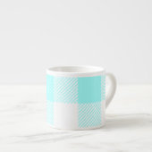 Gingham Check Pattern (lichtblauw) Espresso Kop (Voorkant rechts)
