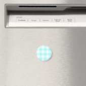 Gingham Check Pattern (lichtblauw) Magneet (Insitu (Vaatwasser))