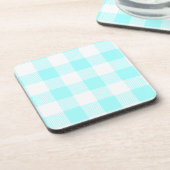 Gingham Check Pattern (lichtblauw) Onderzetter (Linkerzijde)