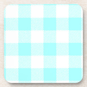 Gingham Check Pattern (lichtblauw) Onderzetter