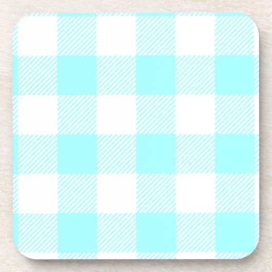 Gingham Check Pattern (lichtblauw) Onderzetter (Voorkant)