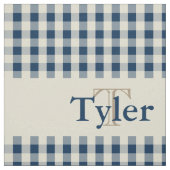 Gingham Check Pattern Monogram Custom Boy's Stof (Swatch)