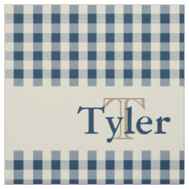 Gingham Check Pattern Monogram Custom Boy's Stof