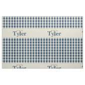 Gingham Check Pattern Monogram Custom Boy's Stof (Fat Quarter)