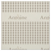 Gingham Check Pattern Monogram Khaki Sand Beige Stof (Swatch)