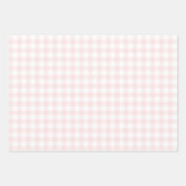 Gingham Check Pattern Plaid Lichtblauw Roze Grijs Inpakpapier Vel (Voorkant 2)