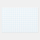 Gingham Check Pattern Plaid Lichtblauw Roze Grijs Inpakpapier Vel (Voorkant)