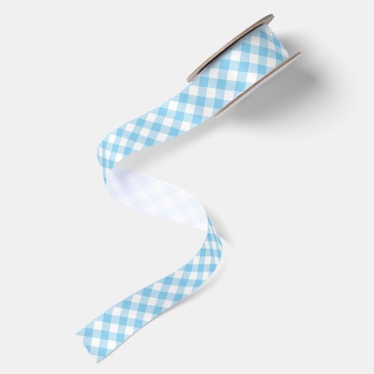 Gingham Check Pattern Satin Ribbon Satijnen Lint (Achterkant)