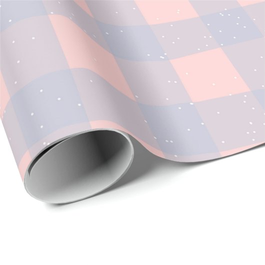Gingham Check Pattern with White Speckles Cadeaupapier (Rol Hoek)