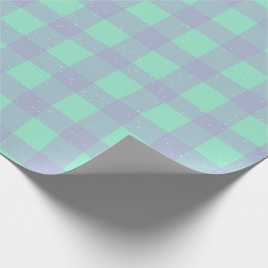 Gingham Check Pattern with White Speckles Cadeaupapier (Hoek)