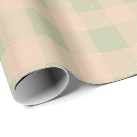 Gingham Check Pattern with White Speckles Cadeaupapier (Rol Hoek)