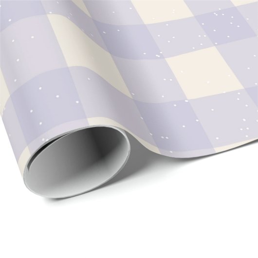 Gingham Check Pattern with White Speckles Cadeaupapier (Rol Hoek)