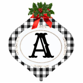 Gingham Check Photo Sculpture Ornament Fotobeeldje Ornament