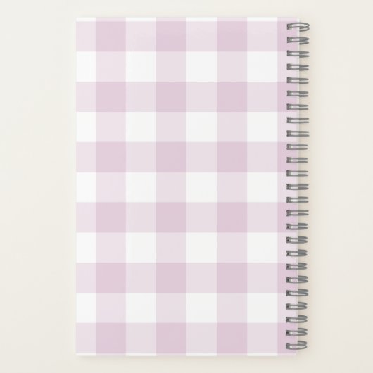 Gingham Check Pink Personalized Journal Notebook Notitieboek (Achterkant)