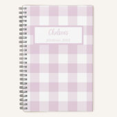 Gingham Check Pink Personalized Journal Notebook Notitieboek (Voorkant)