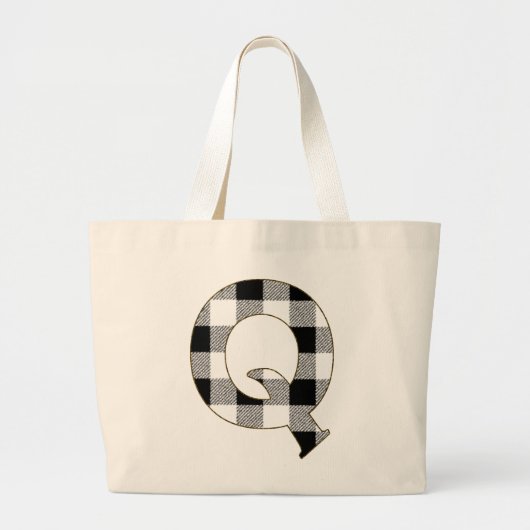Gingham Check Q Grote Tote Bag (Voorkant)