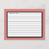 Gingham Check Red Black White Recipcard Briefkaart (Achterkant)