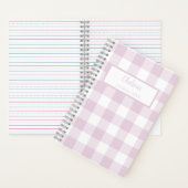Gingham Check Roze Persoonlijk Dagboek Notitieboek (Binnen)