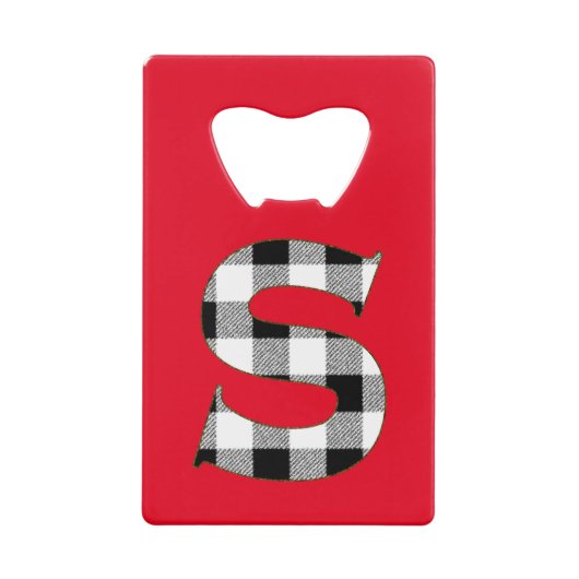 Gingham Check S Creditkaart Flessenopener (Voorkant)