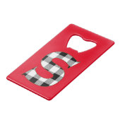 Gingham Check S Creditkaart Flessenopener (Voorkant Gekanteld)