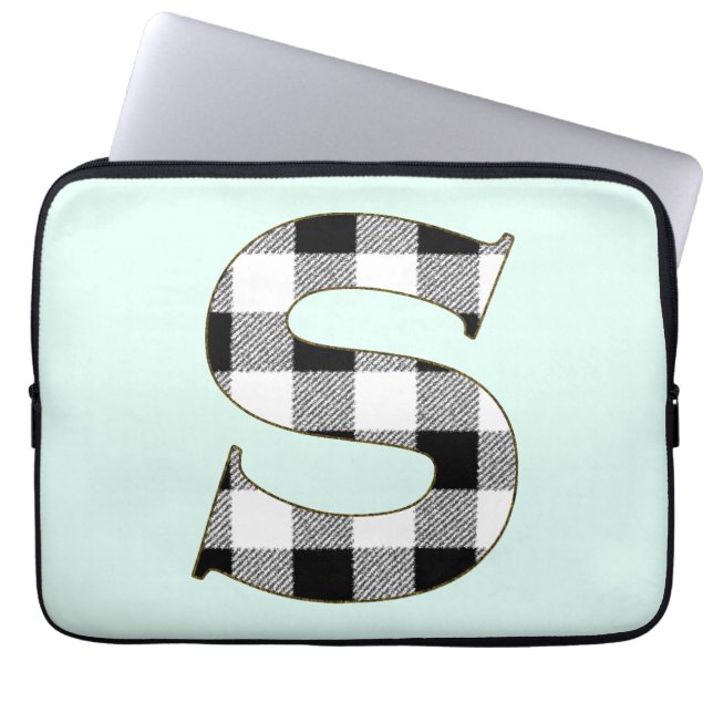 Gingham Check S Laptop Sleeve (Voorkant)