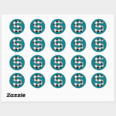 Gingham Check S Ronde Sticker (Vel)