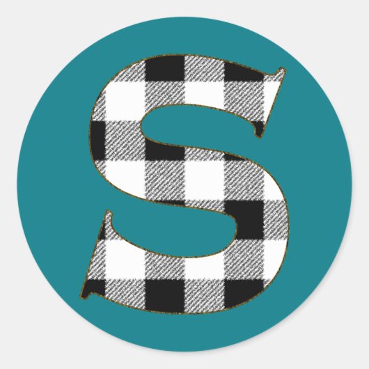 Gingham Check S Ronde Sticker (Voorkant)