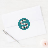 Gingham Check S Ronde Sticker (Envelop)