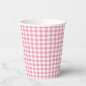 Gingham Check Small Pink Paper Cup Papieren Bekers (Links)