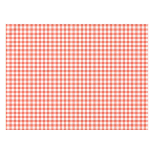 Gingham Check Tablecloth | Oranje en witte control Tafelkleed (Voorkant (Horizontaal))