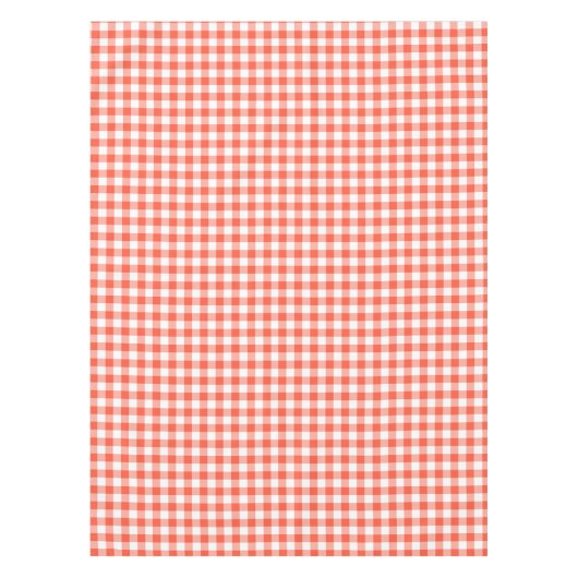 Gingham Check Tablecloth | Oranje en witte control Tafelkleed (Voorkant)