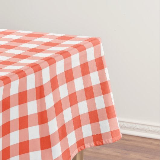 Gingham Check Tablecloth | Oranje en witte control Tafelkleed (Voorbeeld)