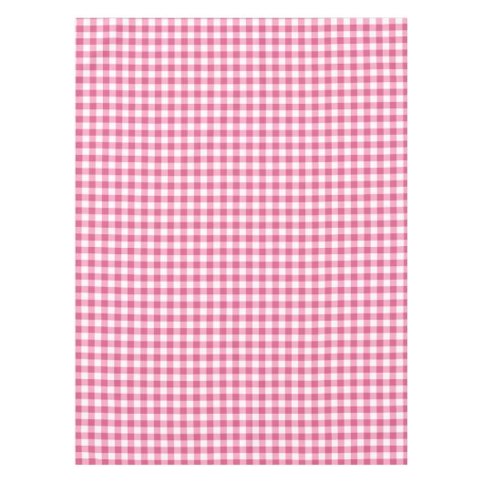 Gingham Check Tablecloth | Roze en witte controles Tafelkleed (Voorkant)
