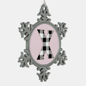 Gingham Check X Tin Sneeuwvlok Ornament (Links)